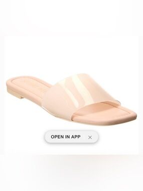 Stuart Weitzman Women's Cream Slide Sandals Square Toe